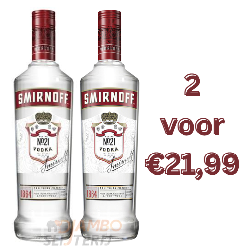 Smirnoff Vodka 700ml   ! 2 voor € 21,99 !