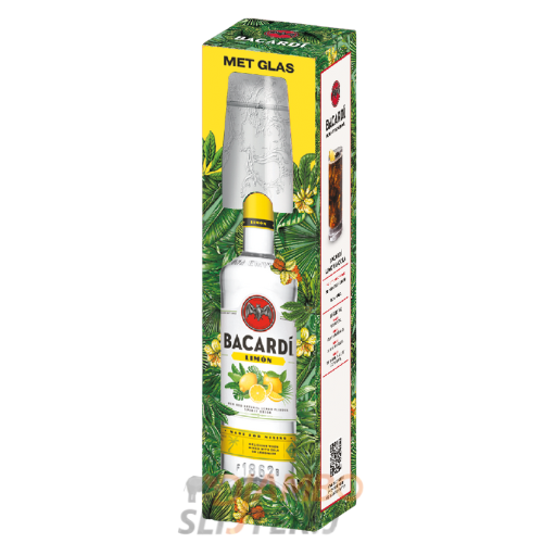Bacardi Limon 1L Giftpack met glas
