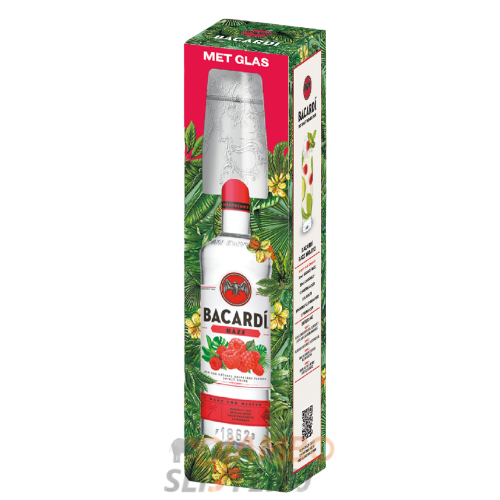 Bacardi Razz 1L Giftpack met glas
