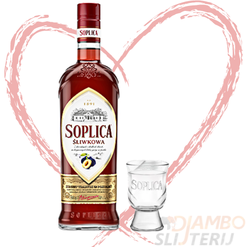 Soplica Sliwkowa (Pruim) 500ml met Shotglas