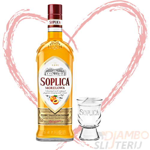 Soplica Morelowa (Abrikoos) 500ml met Shotglas